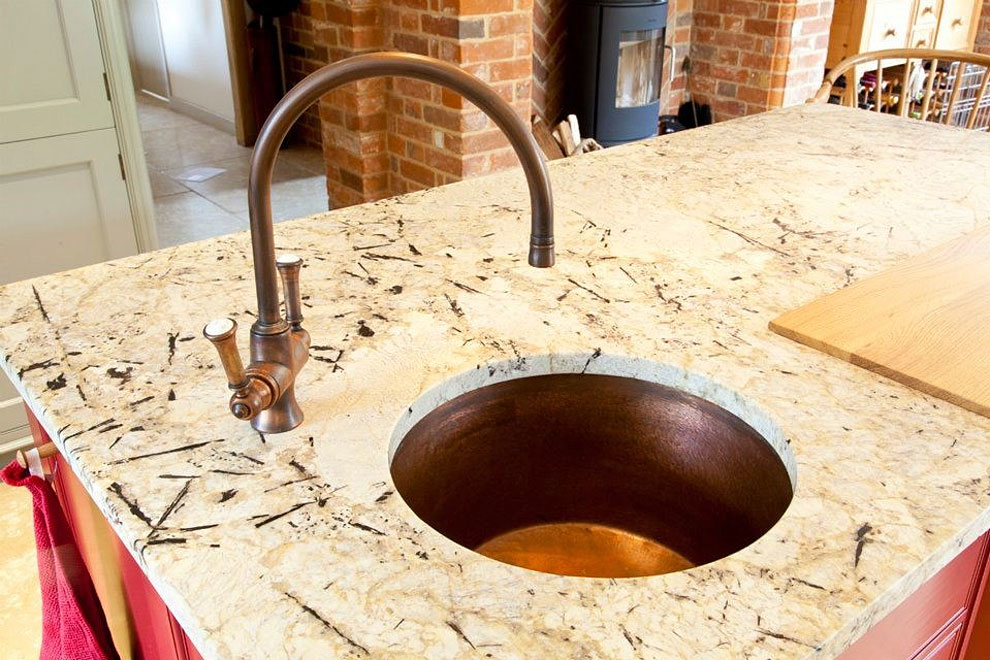 arctic tops cabinets floor gold copper island sink red island cabinet copper faucet