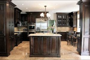 colonial cream granite kitchen countertops dark cabinets