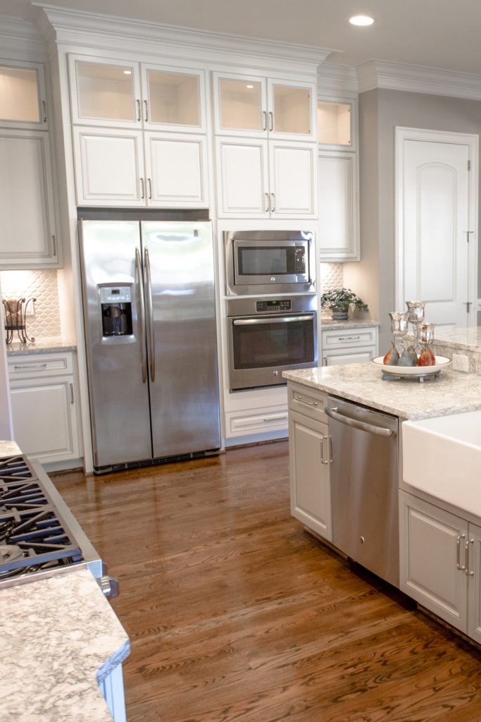 Elegant White Kitchen Cabinets with Cambria Quartz Countertops