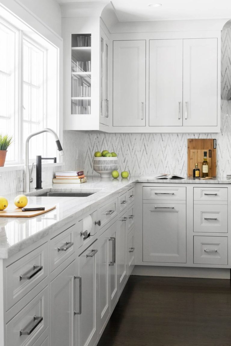 46+ White Marble Kitchen Countertops Design Ideas