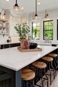 White Quartz Veins Kitchen Soft Design Sign Marble Looking Quartz Countertops