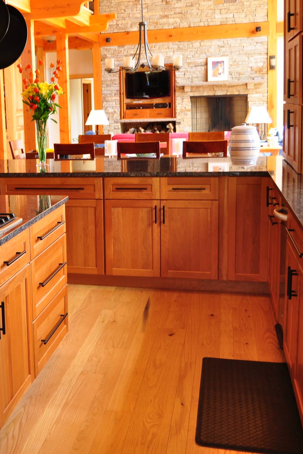 Tan Brown Counters Medium Tone Wood Cabinet Light Hardwood Floor