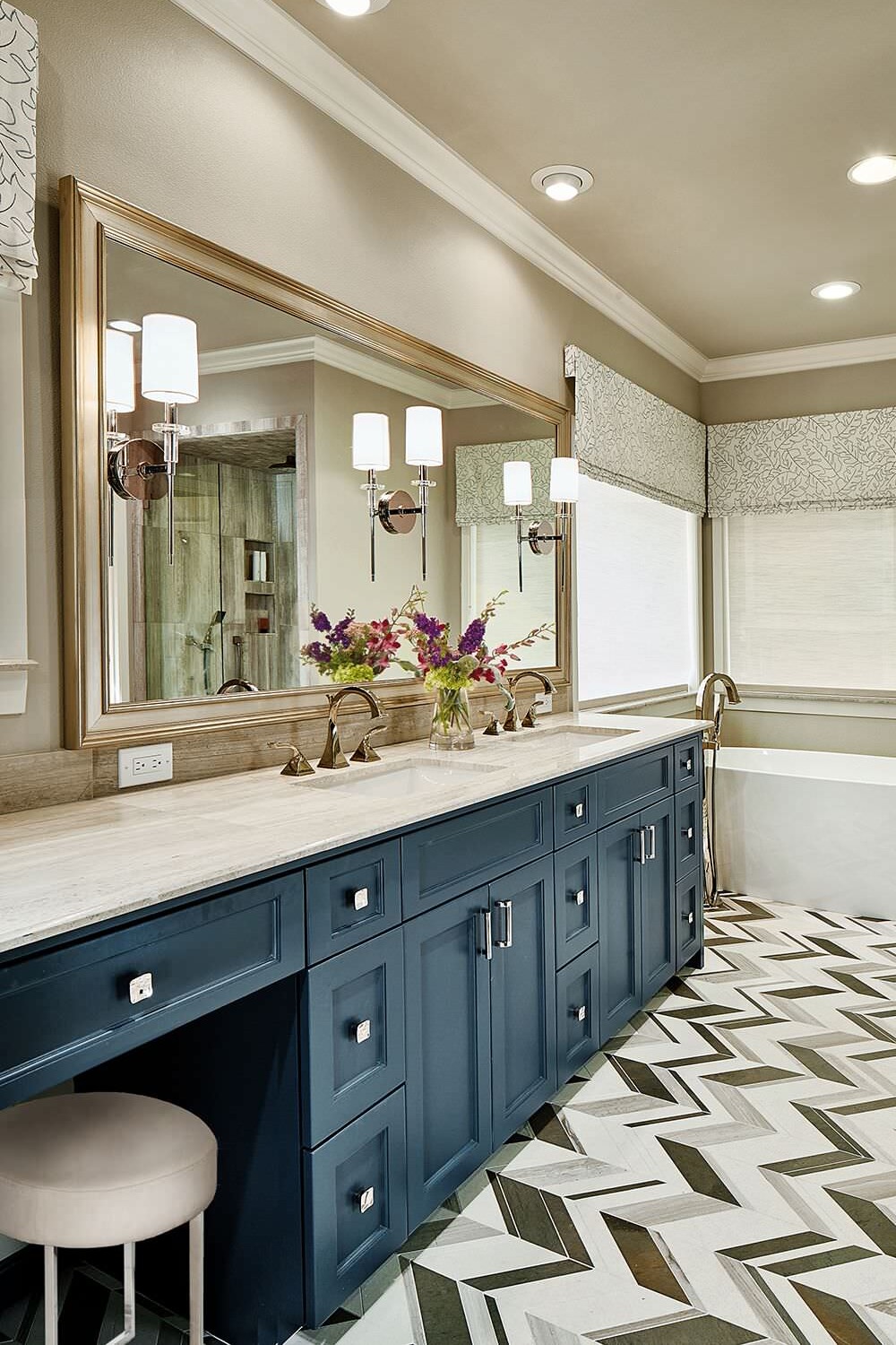 Black Bathroom Vanity Cabinets White Marble Countertop