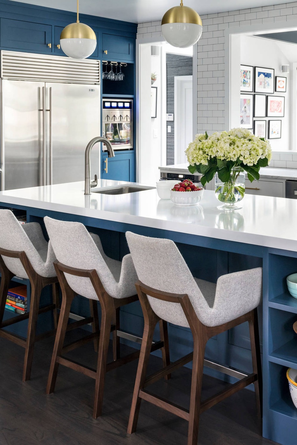 Blue Kitchen Cabinets With White Countertops Design Ideas