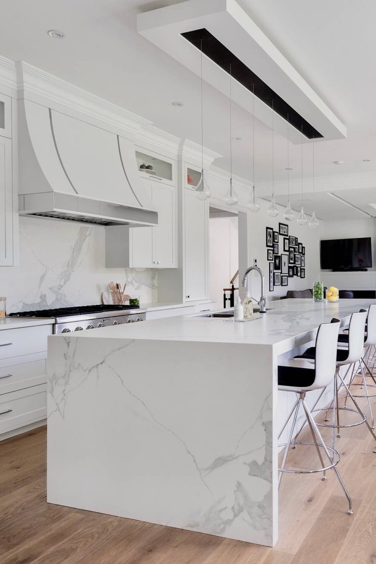 39+ Wonderful Kitchen Waterfall Edge Island Countertop