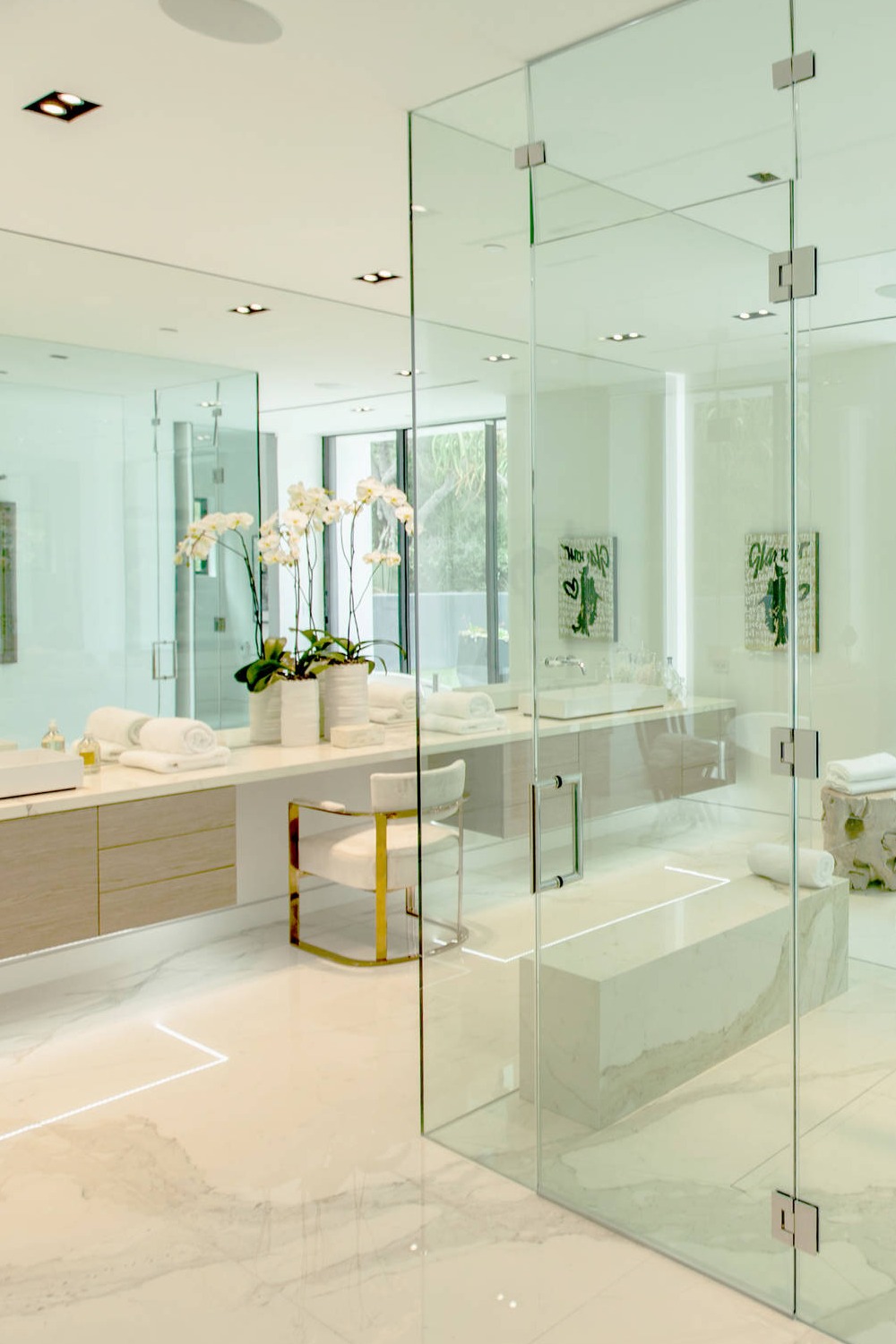 Walk In Shower Bathroom Vanity Floating Modern Floor Countertop Flooring