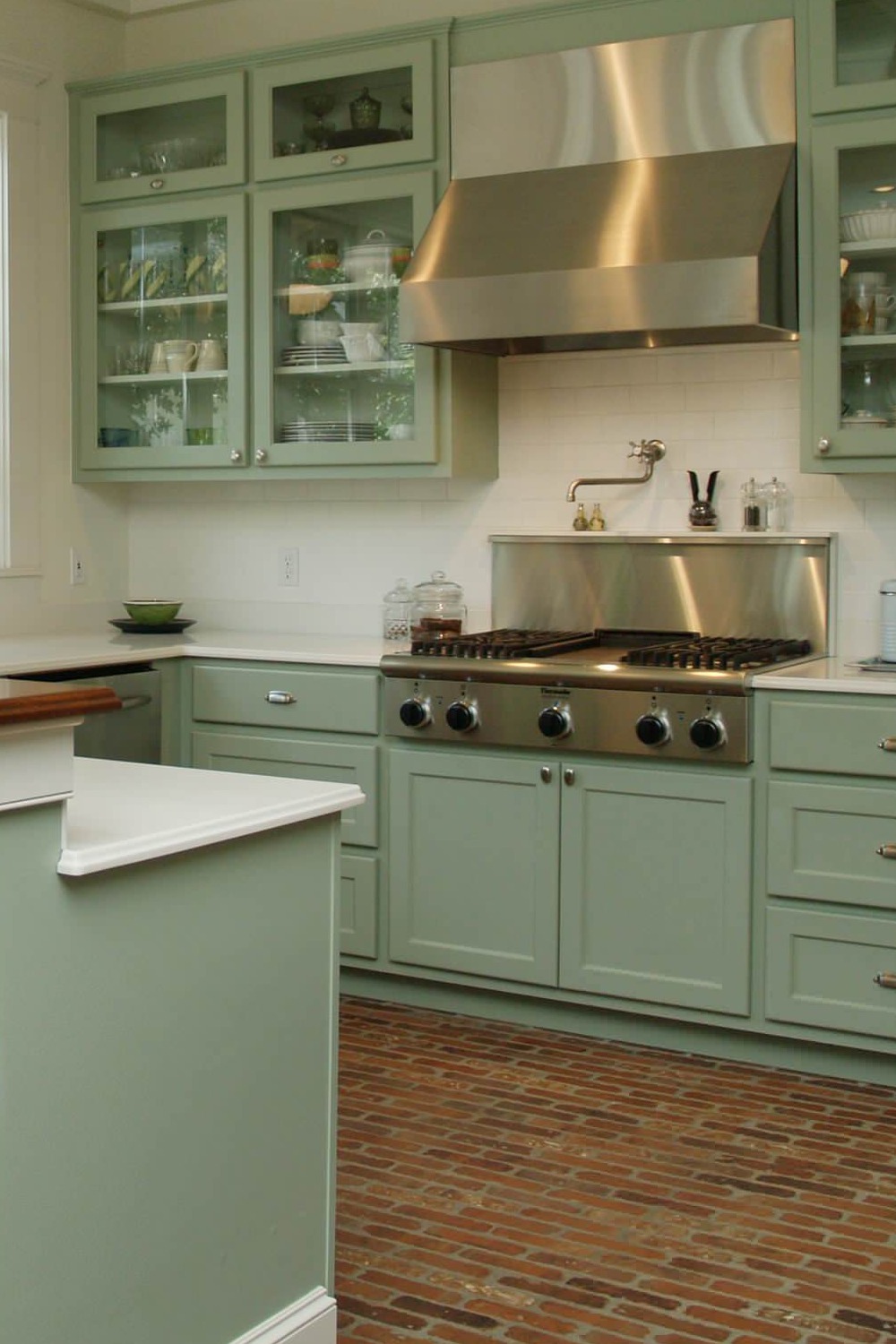 Green Cabinets Shade Space Dark Blue Paint Walls Room Bold Wood 1