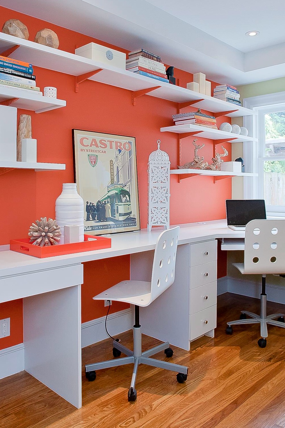 Window Home Office Ideas Corner Shelves Decor Chairs Furniture Wall Floor