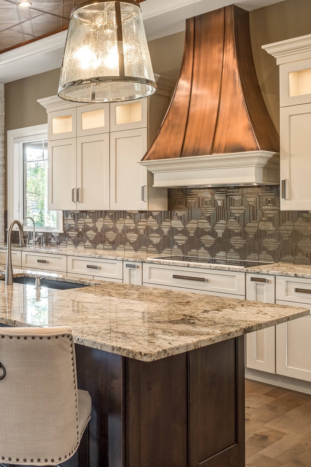 Marble Countertops Darker Shade Traditionally Styled Kitchen Fun Paint Color Beige Floor