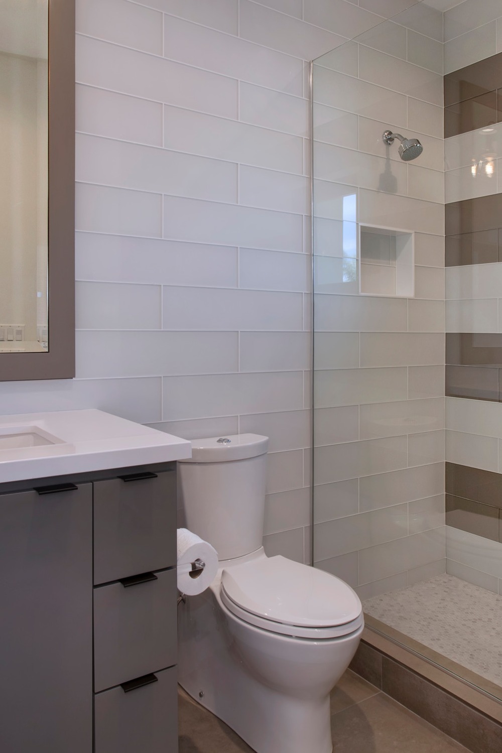 Small Bathroom Design Ideas Reflective Surface Glass Shower