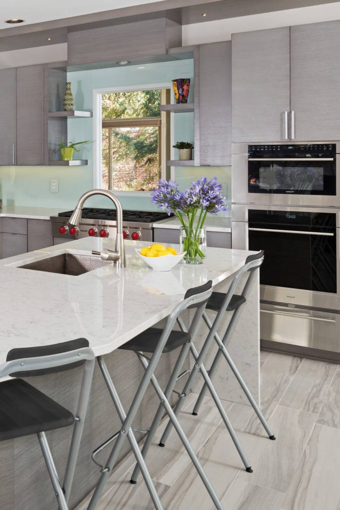 Image showcasing 32+ Gray Cabinets With White Countertops | CountertopsNews