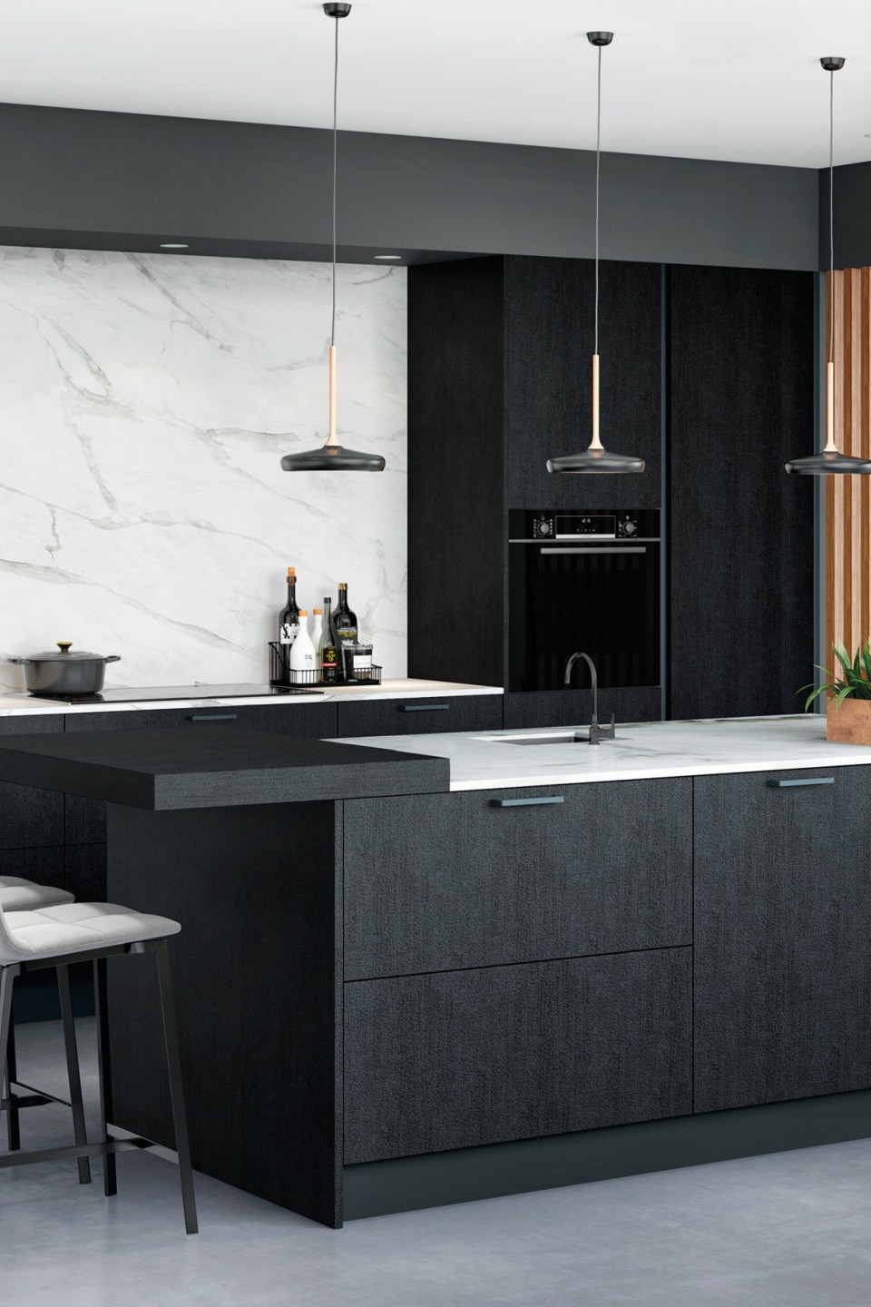 Kitchen Trends 2023 Space Black Cabinets Materials Marble Natural Lighting Kitchens Create