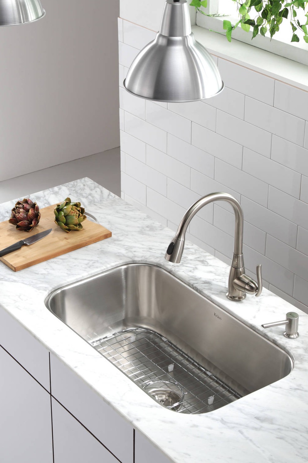 Stainless Steel Kitchen Sinks Basin Marble Countertops Mount Installation Wall Cabinet Install