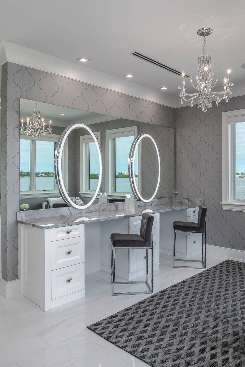 Adding Mirror Offer Easy Love Gray Arabesque Tiles Countertop
