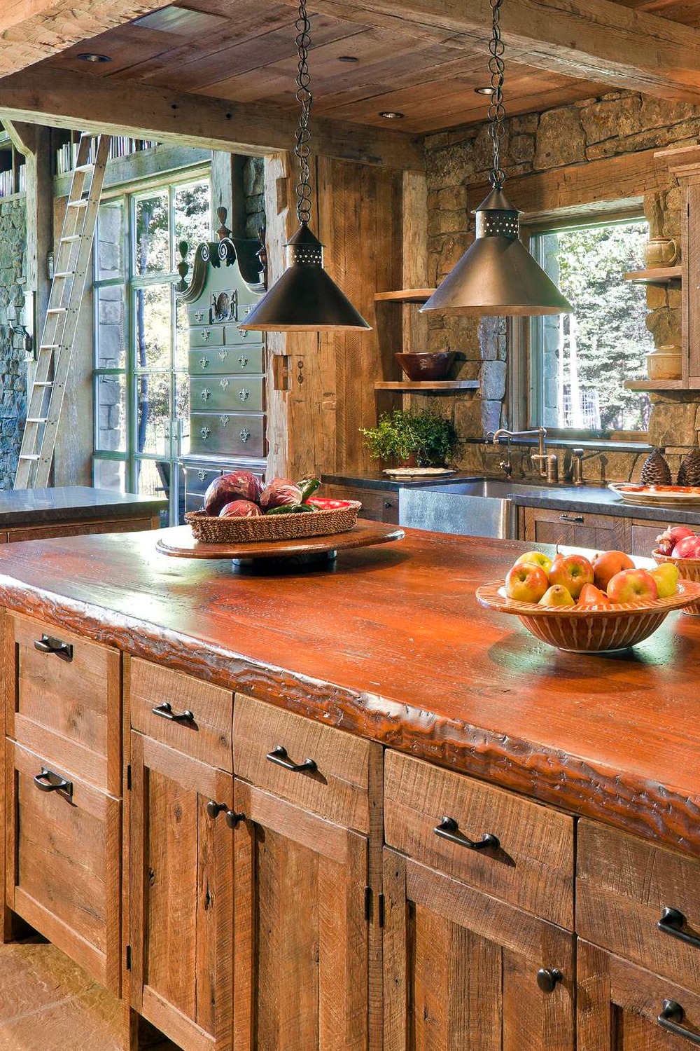 Light Wood Cabinets Rustic Kitchen Cabinets Mid Sized Mountain Style Farmhouse Sink Vintage Kitchen Cabinets