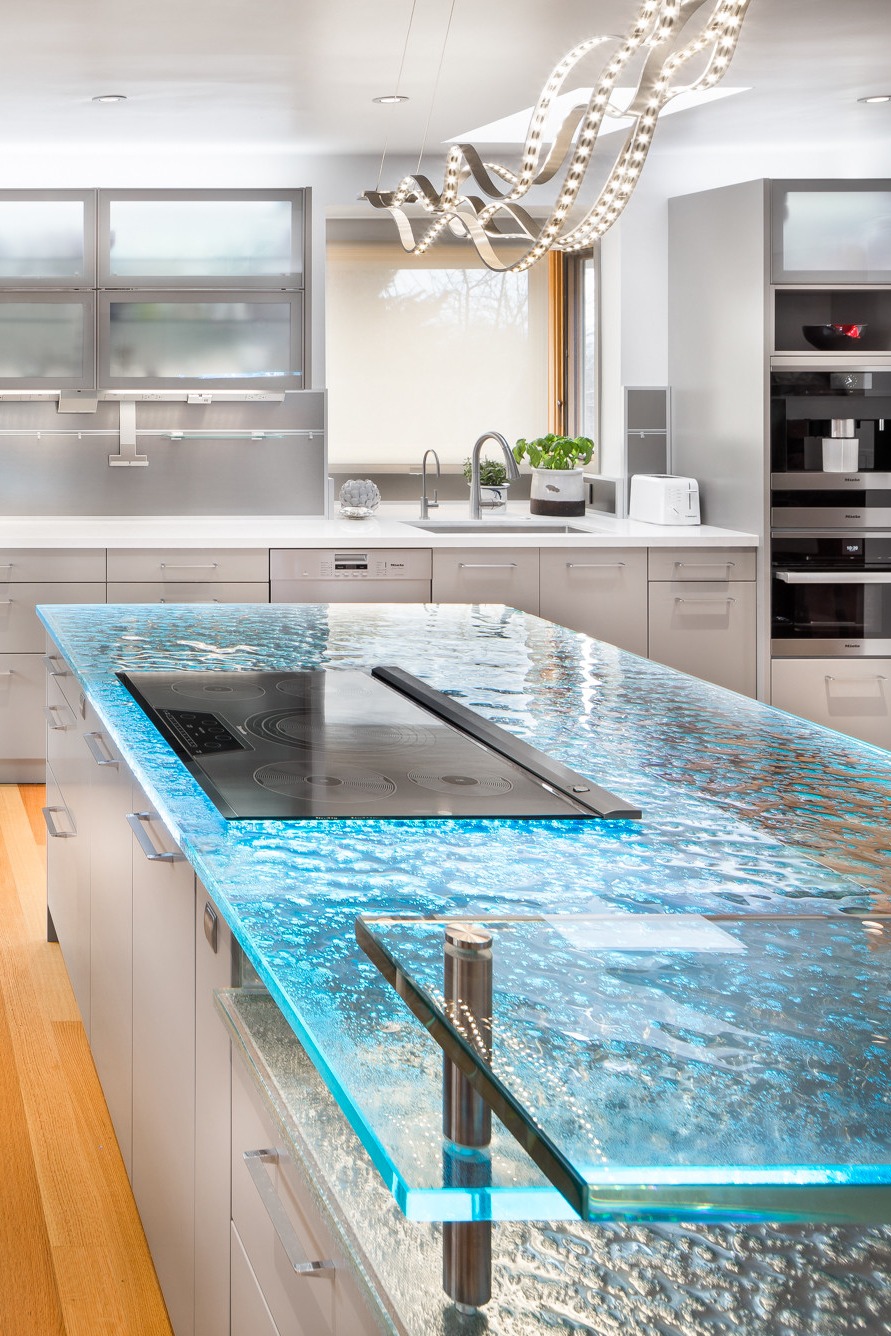 White Kitchen Countertops Kitchen Island Glass Countertops Tempered Glass Countertop
