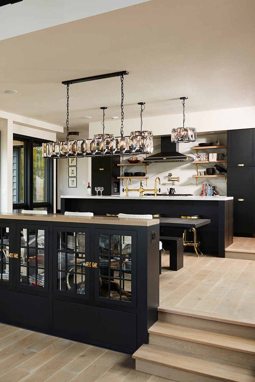 Black Kitchen Cabinets Design Ideas Busy Kitchens Black Kitchen Designs Modern Island Lighting