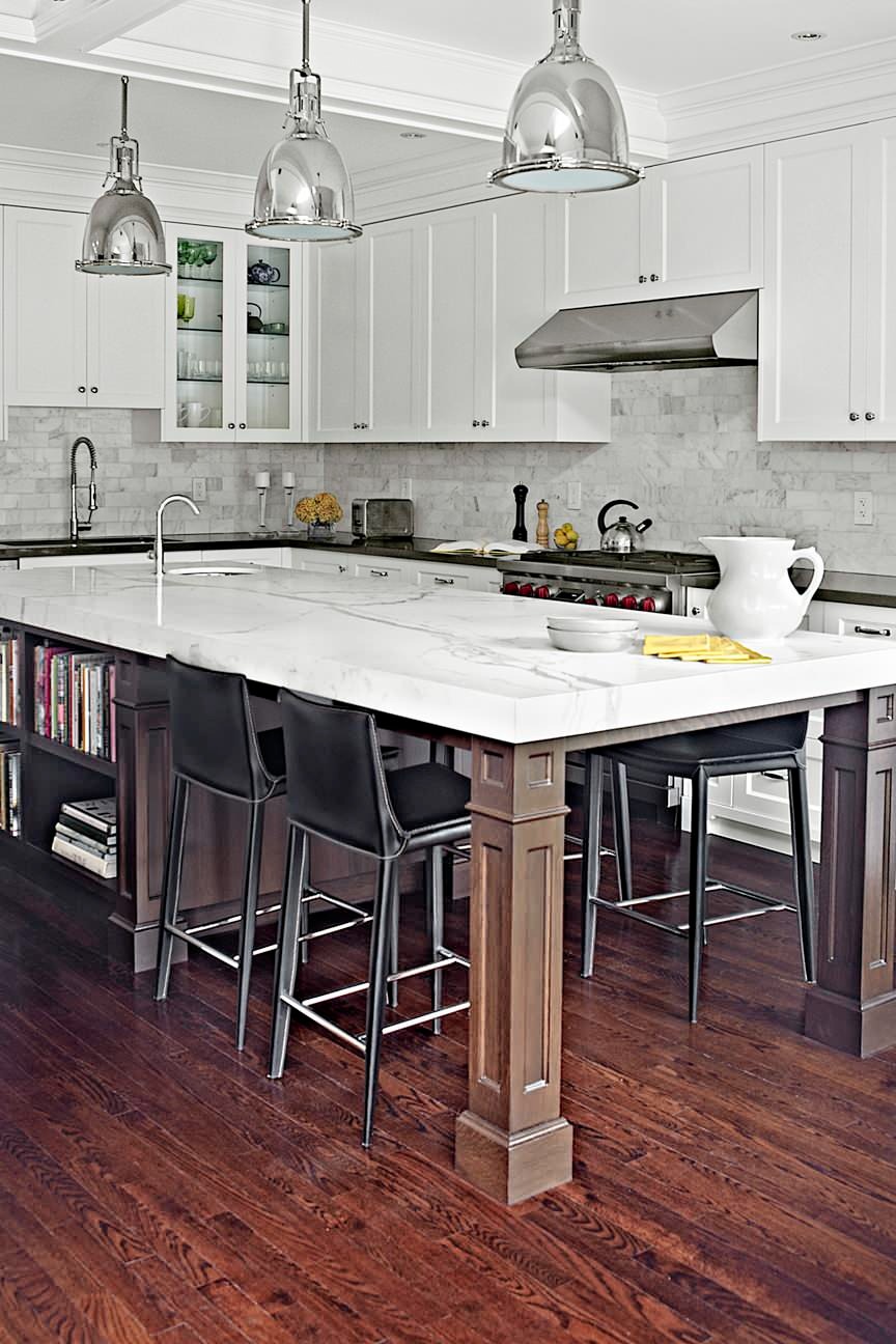 Dark Floor Subway Tile Backsplash White Kitchen Cabinets Install Create Modern Inspiration House