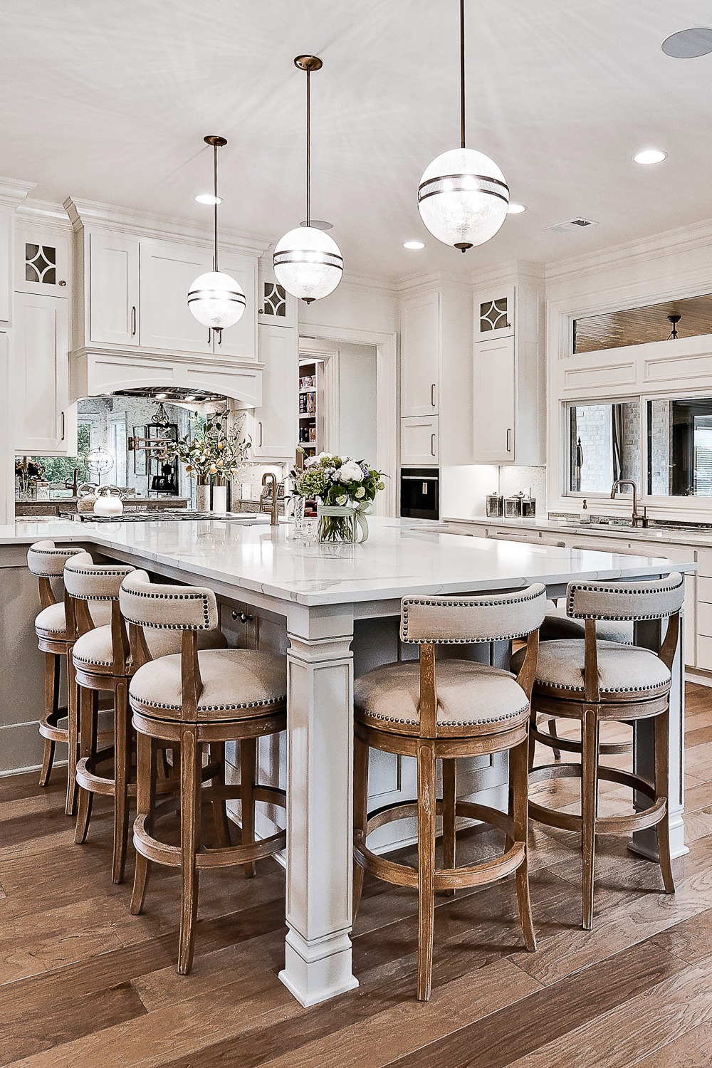 Natural Light White Cabinets Modern Mirror Dining Room Intricate Patterns Focal Point Rustic Appeal Space Walls
