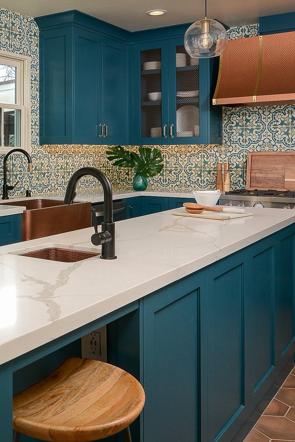 Green Cabinets Cement Tiles Mediterranean Kitchen Tile Elegant Squares Opt