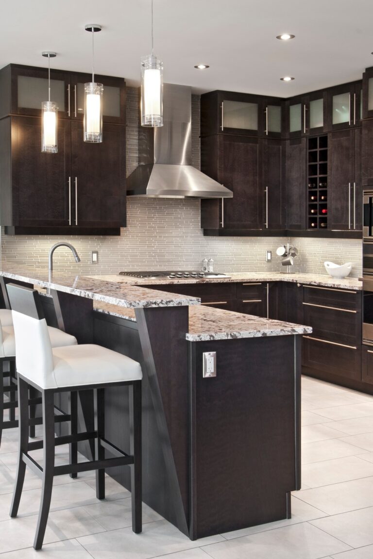 24+ High End Brown Cabinets With White Countertops