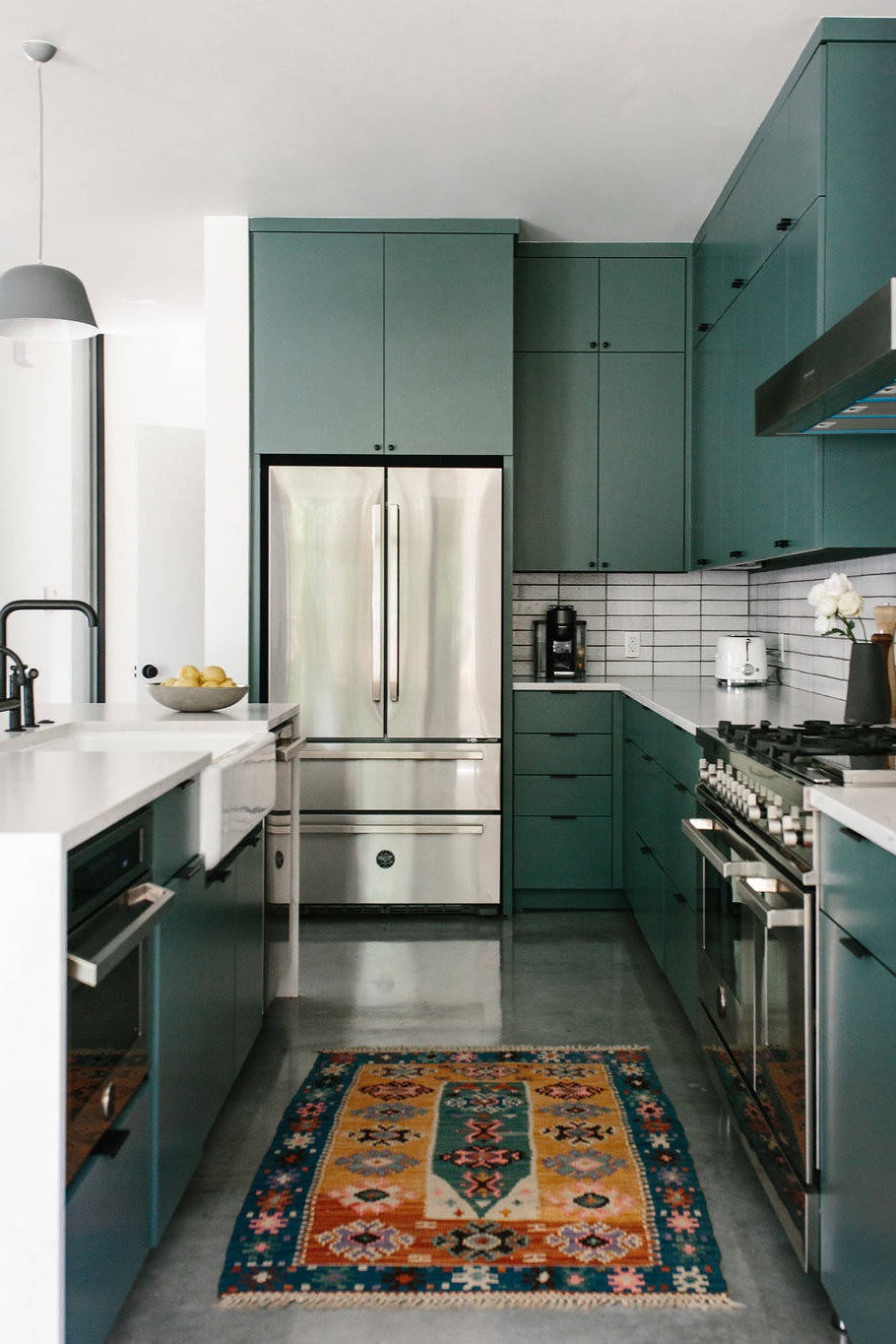 Sage Green Cabinets Subway Tile Backsplash Green Kitchen Space Island Gray Shade