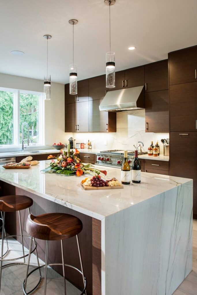 24+ High End Brown Cabinets With White Countertops