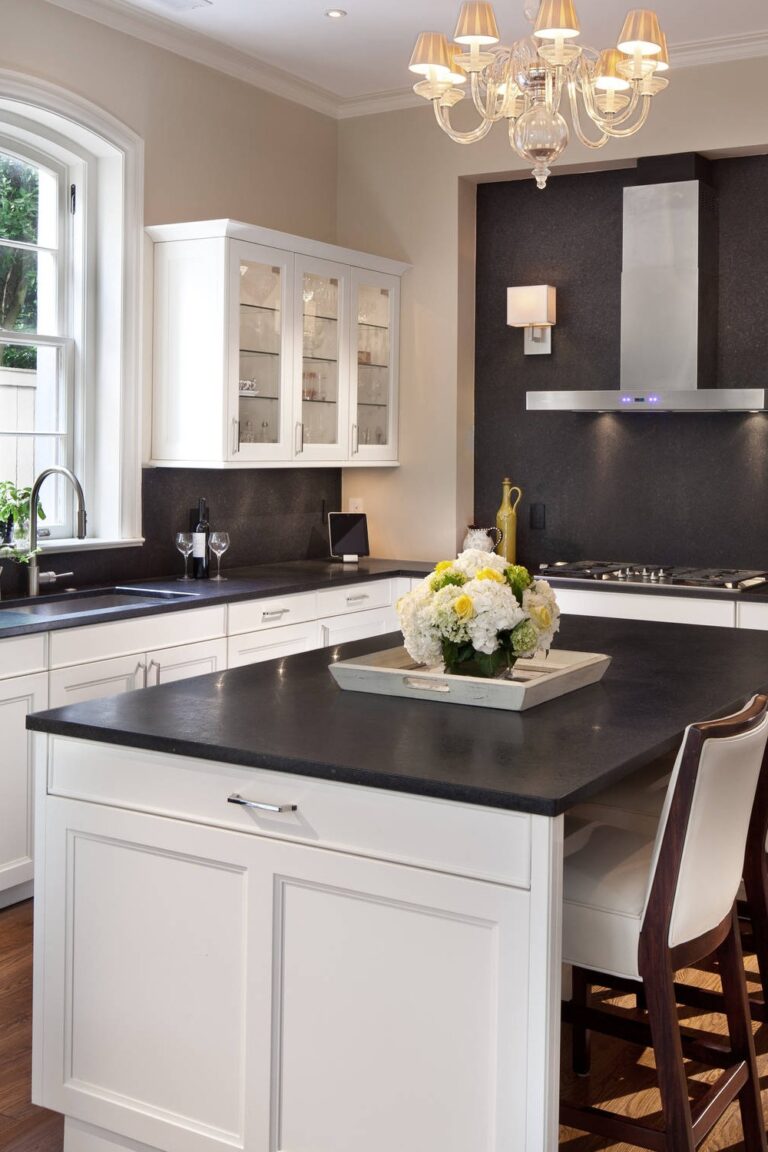 24 White Cabinets With Black Countertops | CountertopsNews