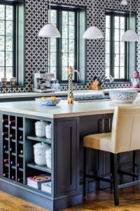 Dark Gray Kitchen Cabinets Dark Gray Cabinets Farmhouse Sink Motif Backsplash Cement Tiles