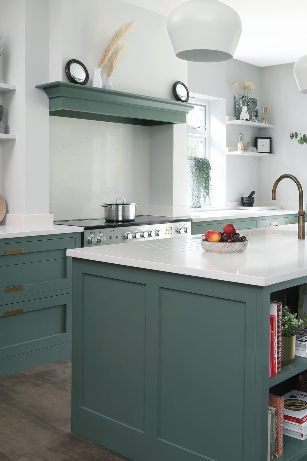 Contemporary Hand Painted Green Cabinets Save Kitchen Space Regular Price Add