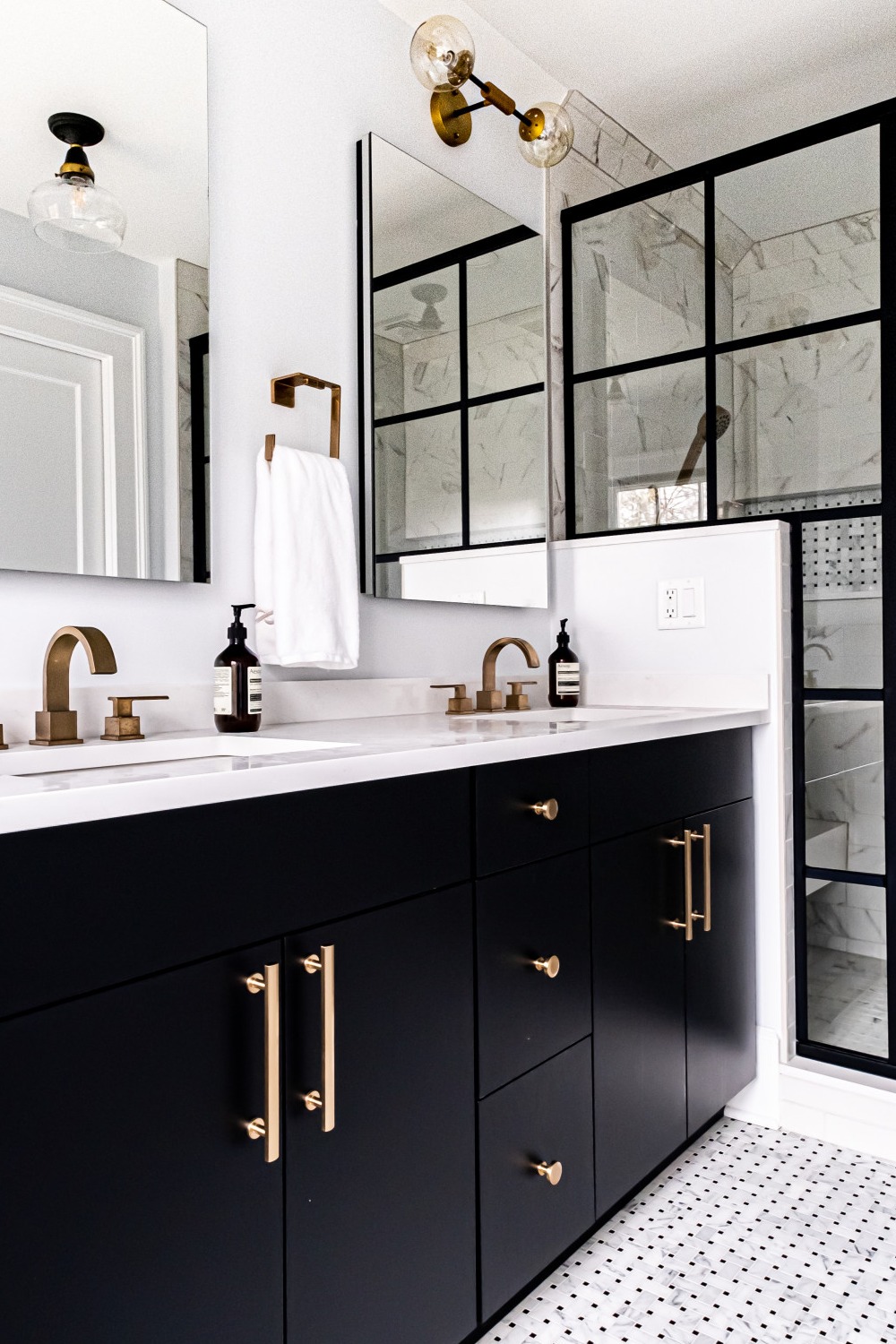 Black Double Vanity Bathroom Remodel Custom Countertops Re Bath Professional Contractor Bathroom Size Building Cost Tile